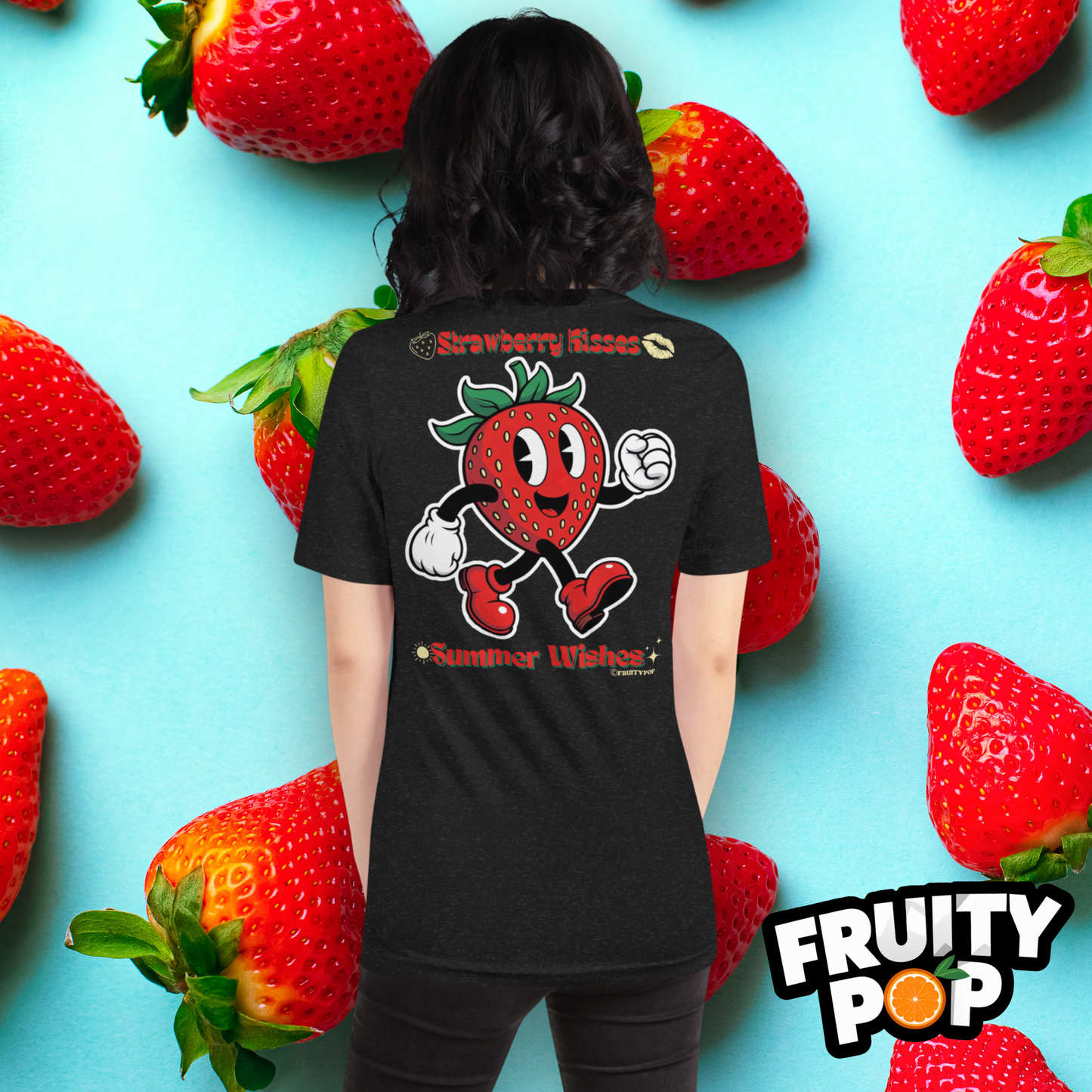 Embroidered Strawberry Stan- Strawberry Kisses Summer Wishes