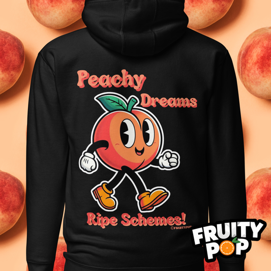 🍑 Peach Pete- Peachy Dreams Ripe Schemes! Unisex Pullover Hoodie 🍑