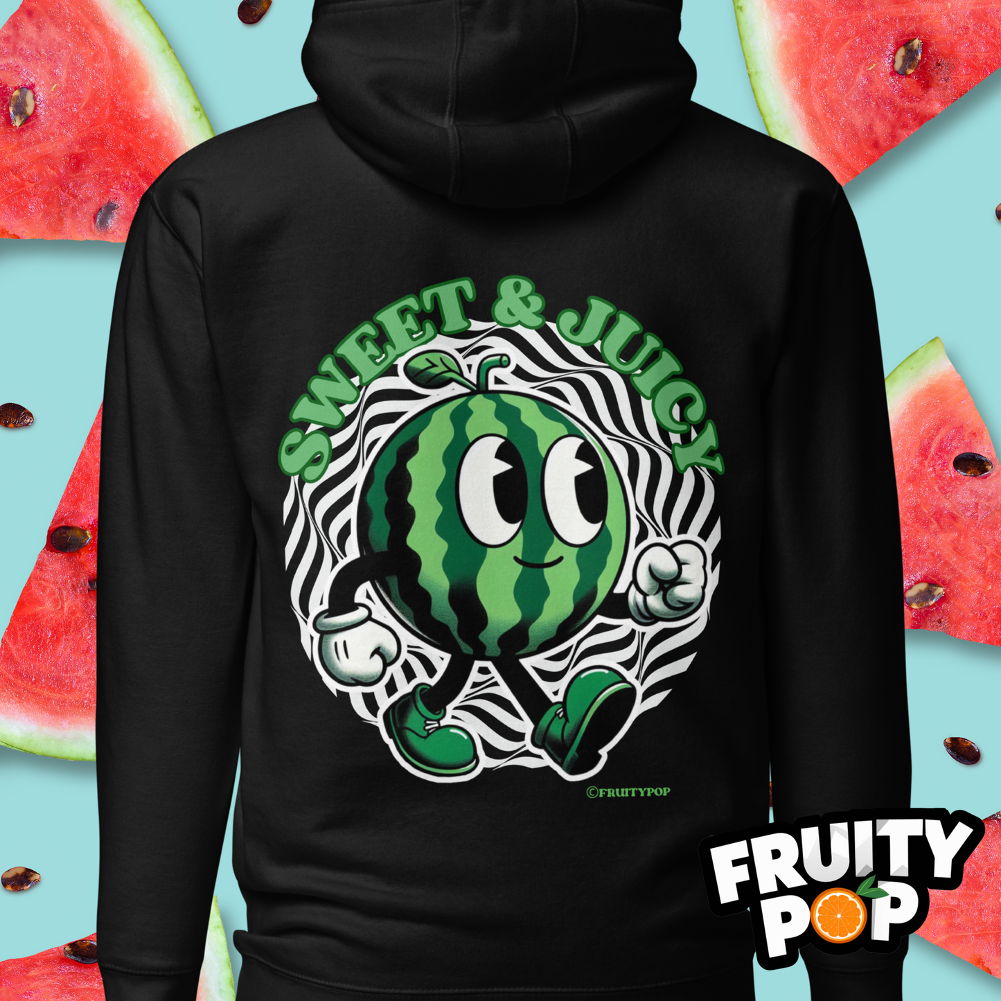 🍉 Melon Max- Sweet & Juicy Wavy Illusion Unisex Pullover Hoodie 🍉
