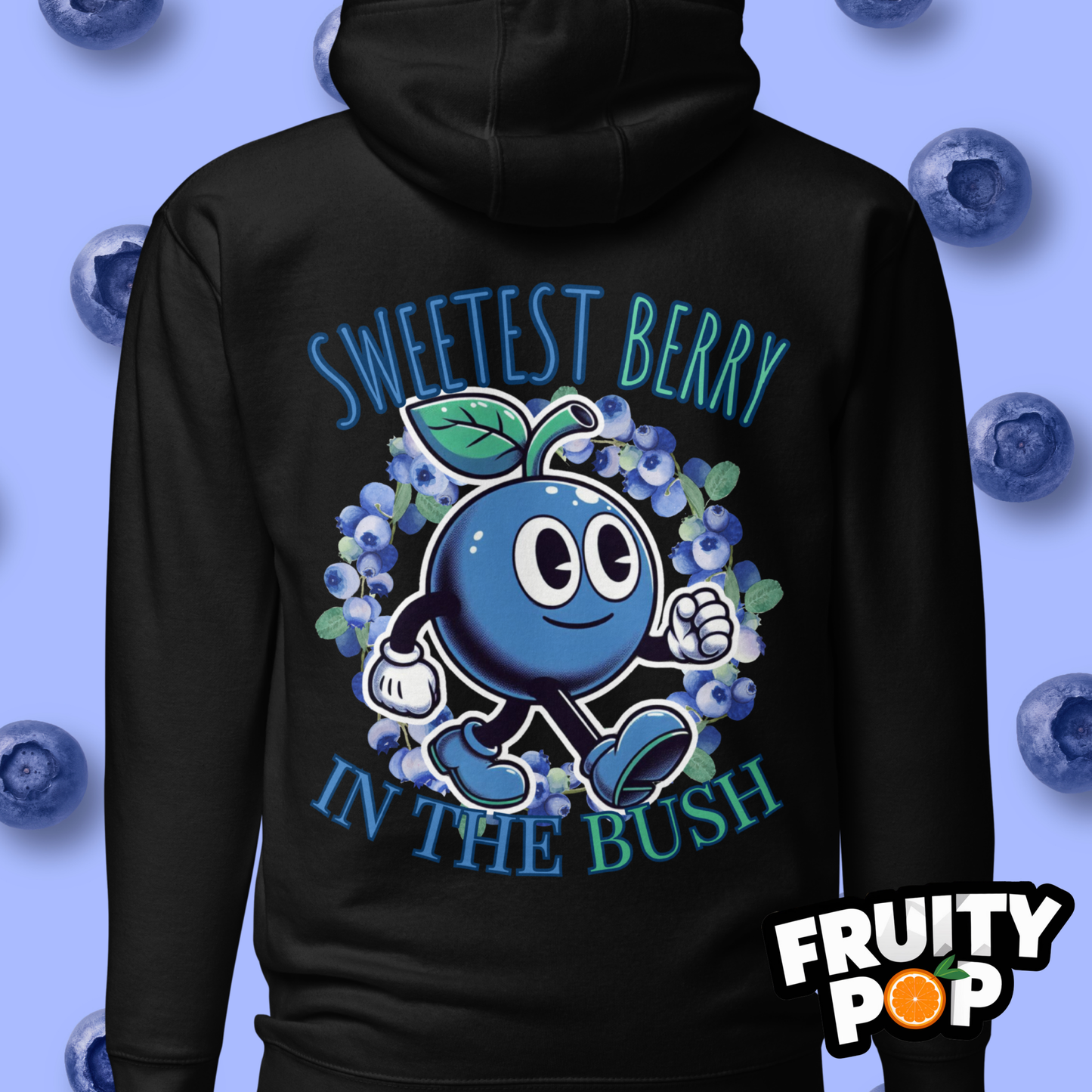 🍒💙 Blueberry Blake - Sweetest Berry In The Bush Wreath Unisex Pullover Hoodie 🍒💙