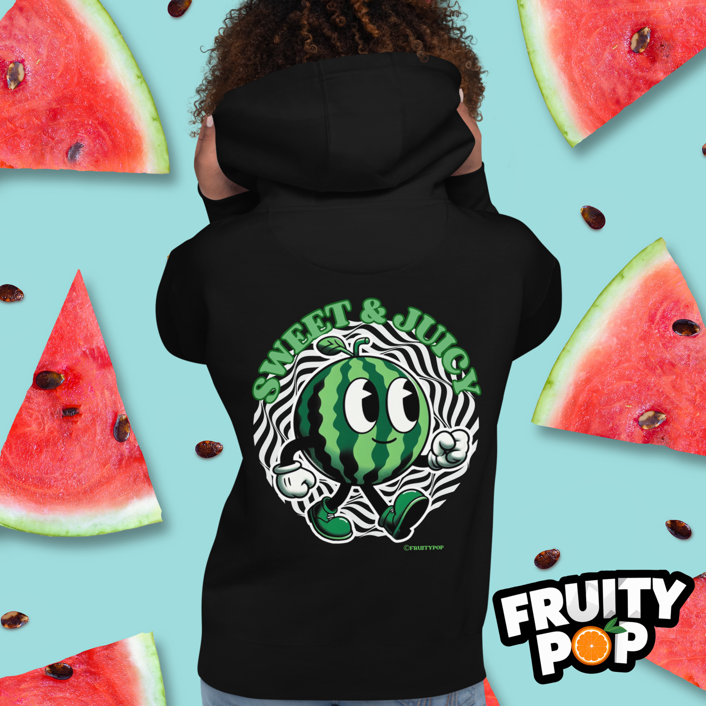 🍉 Melon Max- Sweet & Juicy Wavy Illusion Unisex Pullover Hoodie 🍉