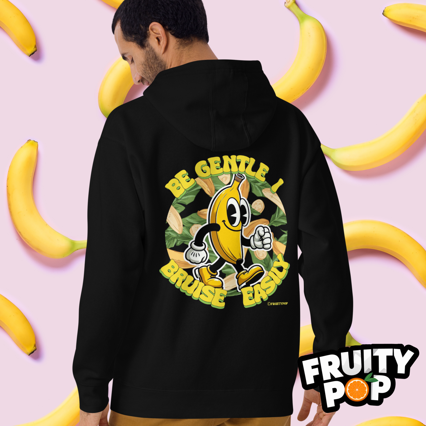 🍌 Banana Billy- Be Gentle I Bruise Easily Unisex Pullover Hoodie 🍌