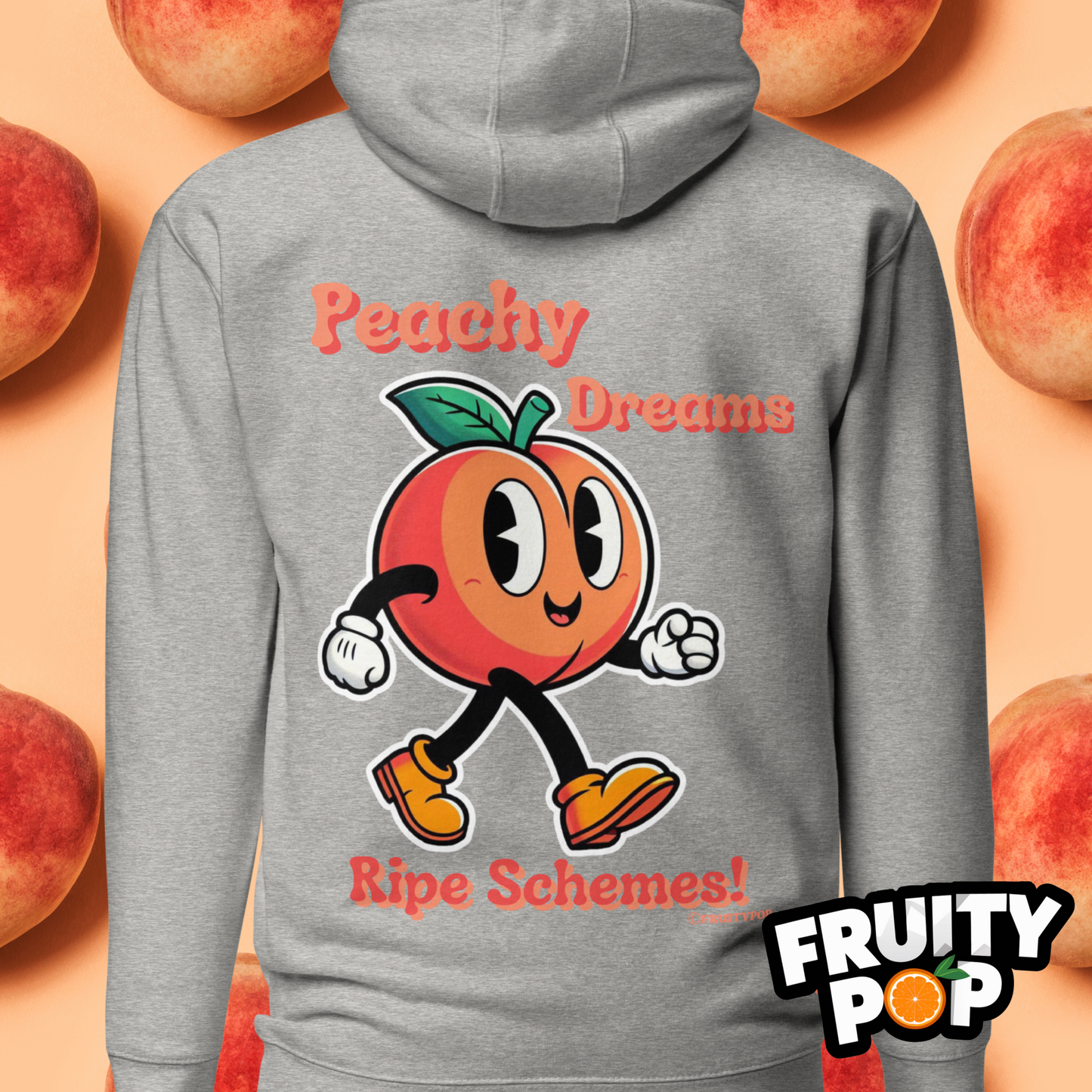 🍑 Peach Pete- Peachy Dreams Ripe Schemes! Unisex Pullover Hoodie 🍑