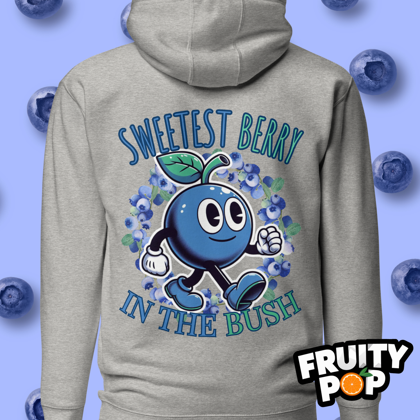 🍒💙 Blueberry Blake - Sweetest Berry In The Bush Wreath Unisex Pullover Hoodie 🍒💙