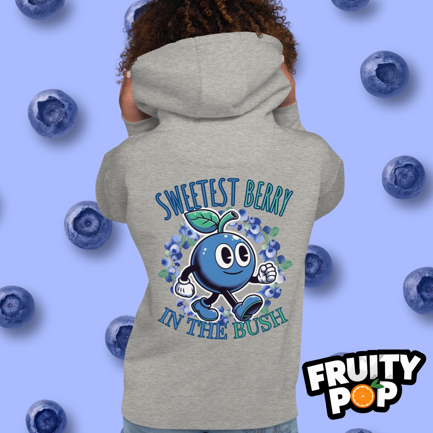 🍒💙 Blueberry Blake - Sweetest Berry In The Bush Wreath Unisex Pullover Hoodie 🍒💙