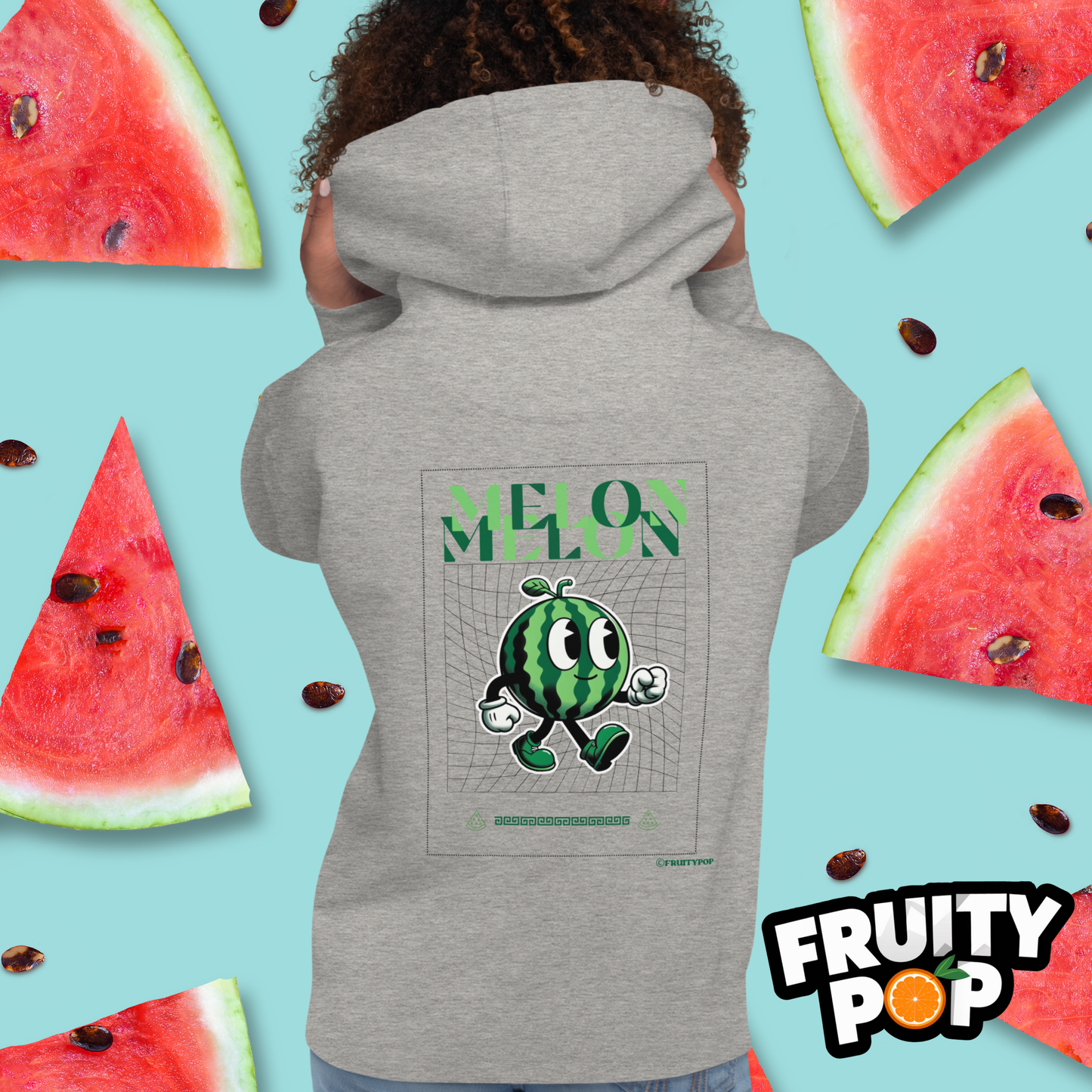 🍉 Melon Max- Melon Melon Futuristic Light Unisex Pullover Hoodie 🍉