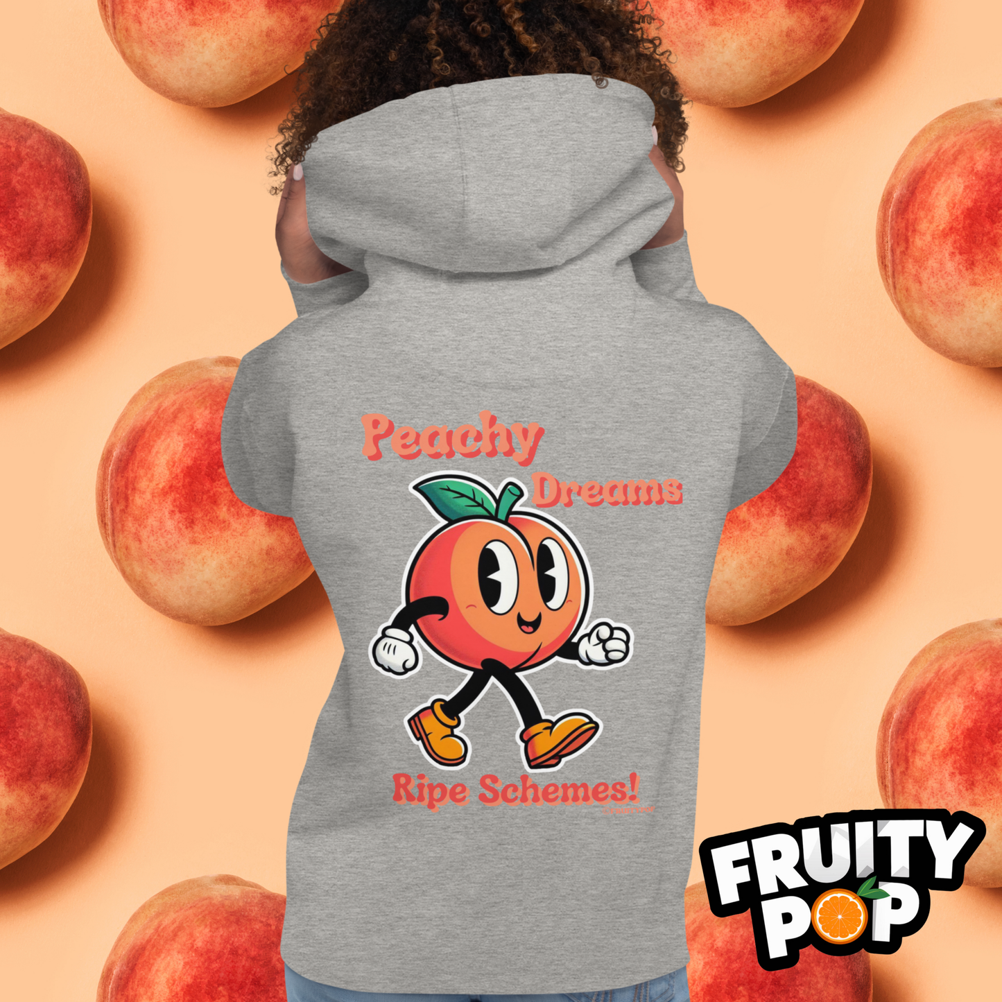 🍑 Peach Pete- Peachy Dreams Ripe Schemes! Unisex Pullover Hoodie 🍑