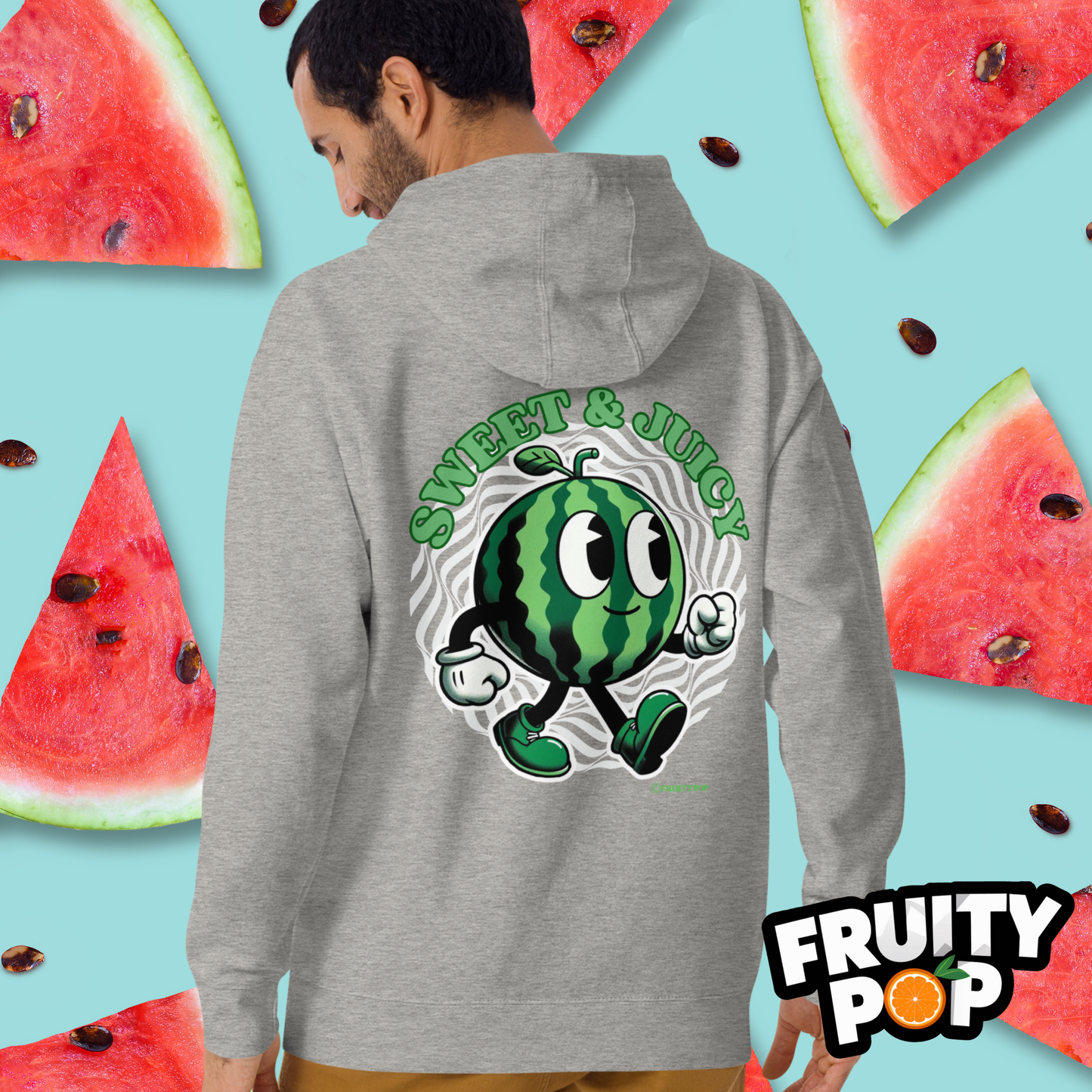 🍉 Melon Max- Sweet & Juicy Wavy Illusion Unisex Pullover Hoodie 🍉