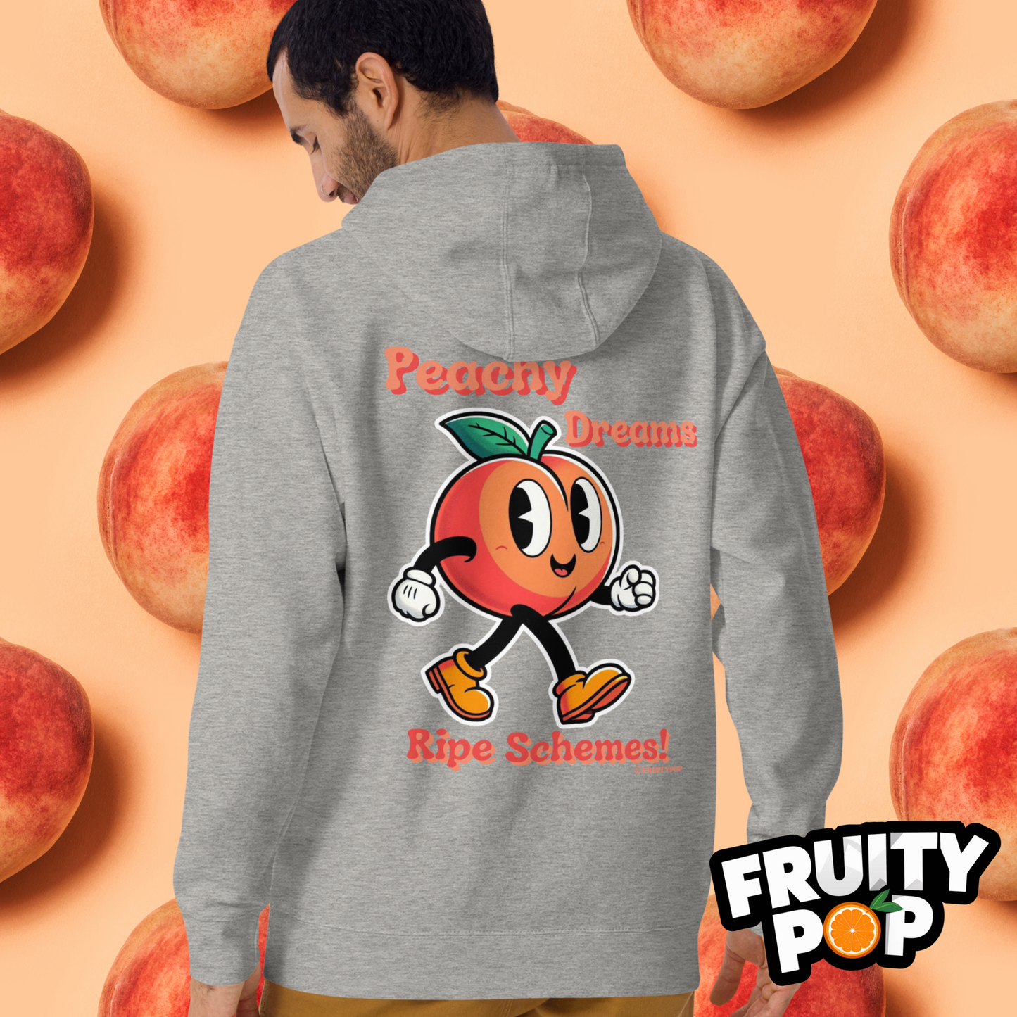 🍑 Peach Pete- Peachy Dreams Ripe Schemes! Unisex Pullover Hoodie 🍑