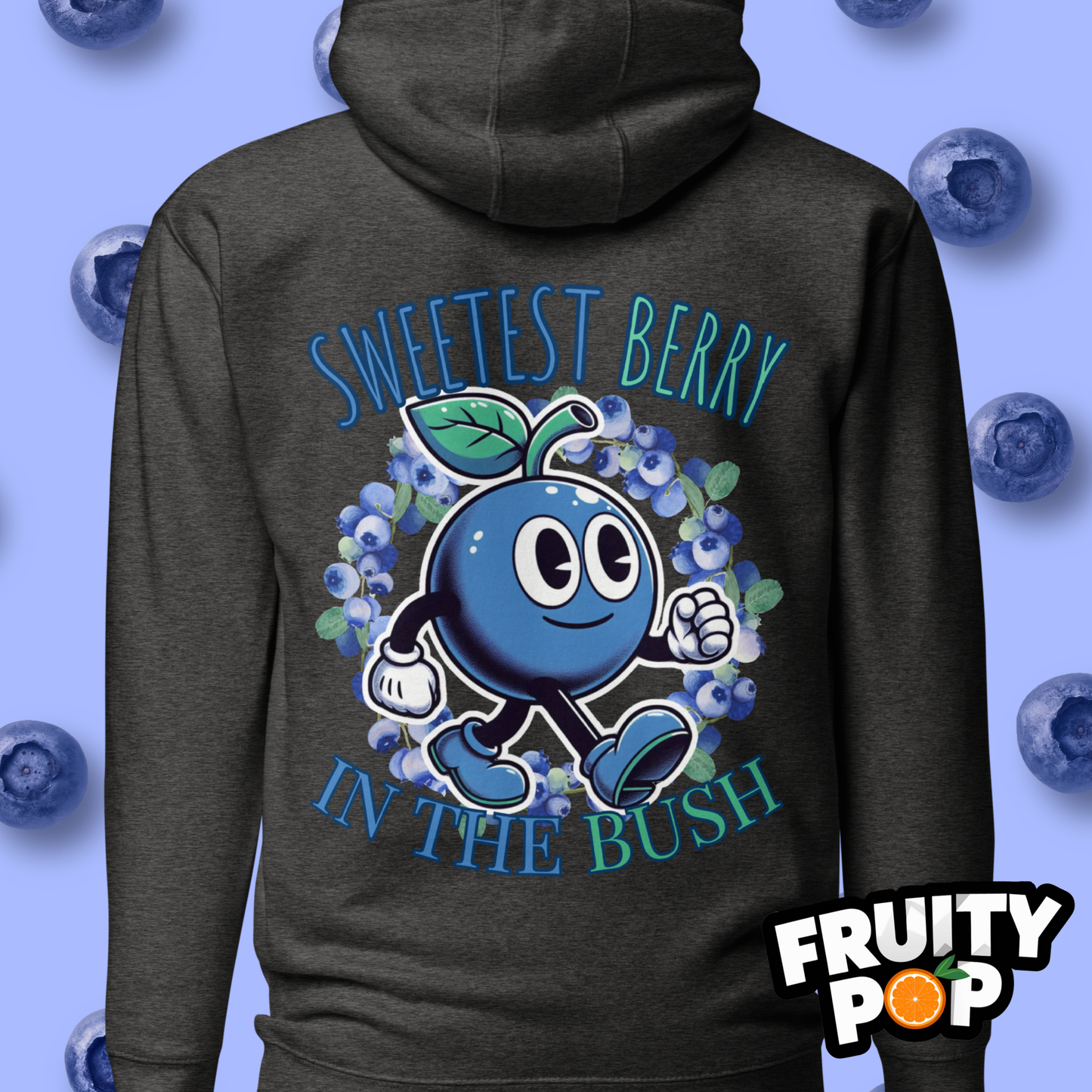 🍒💙 Blueberry Blake - Sweetest Berry In The Bush Wreath Unisex Pullover Hoodie 🍒💙