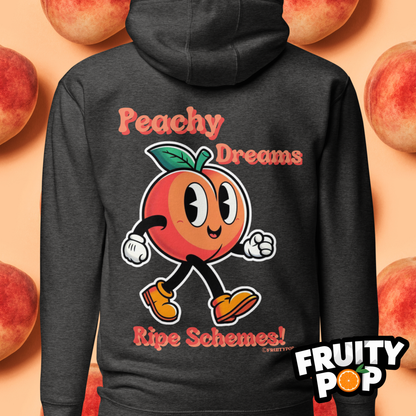 🍑 Peach Pete- Peachy Dreams Ripe Schemes! Unisex Pullover Hoodie 🍑
