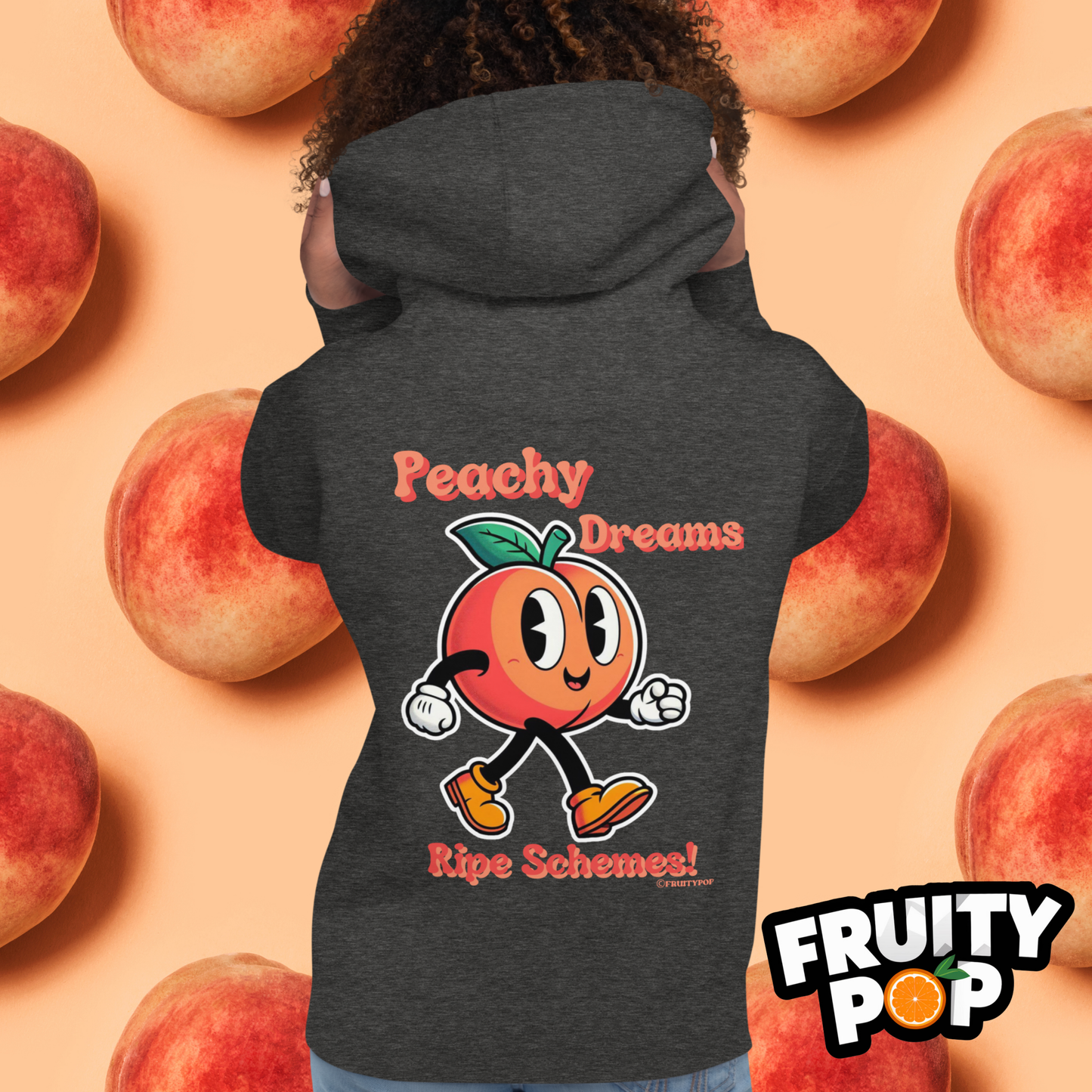 🍑 Peach Pete- Peachy Dreams Ripe Schemes! Unisex Pullover Hoodie 🍑