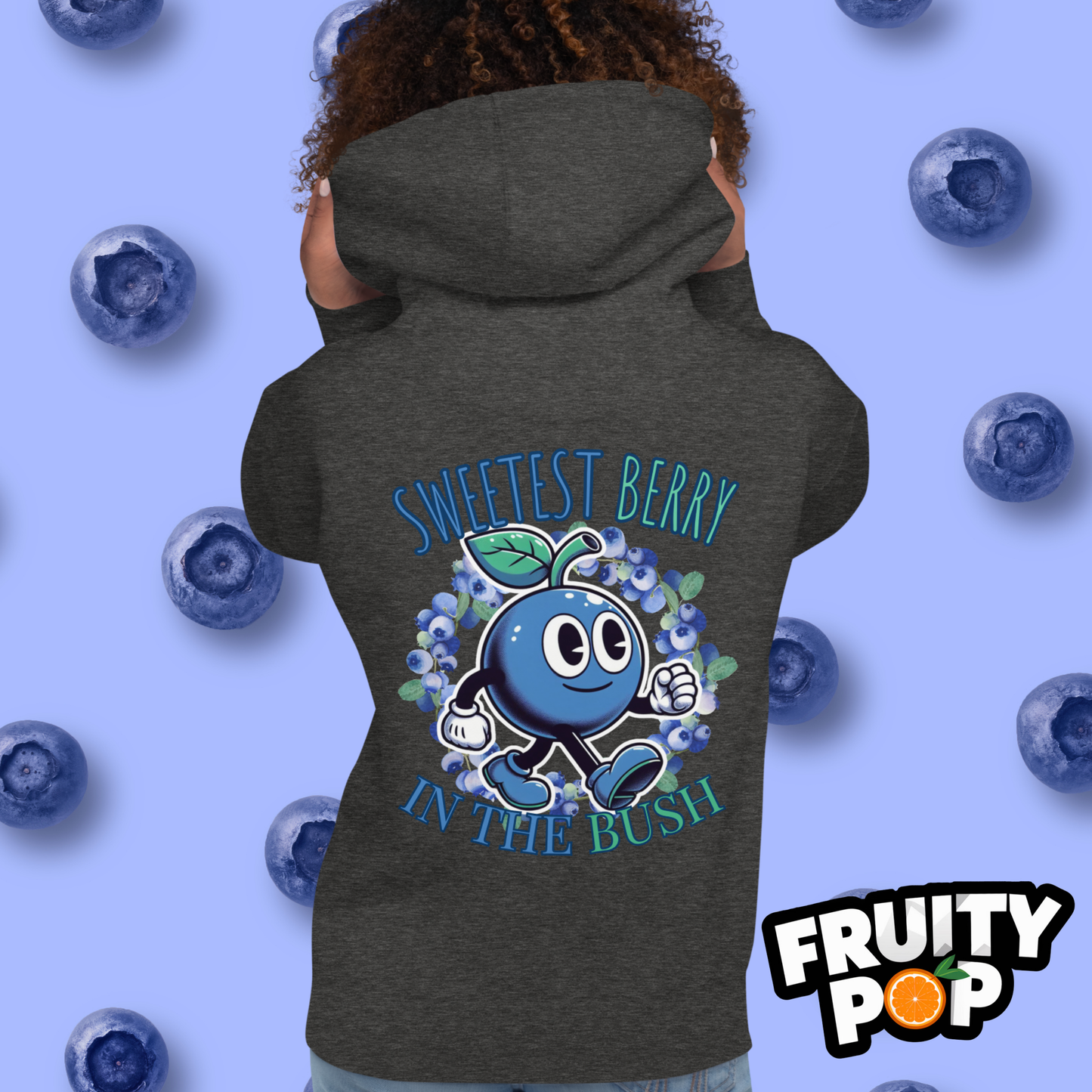 🍒💙 Blueberry Blake - Sweetest Berry In The Bush Wreath Unisex Pullover Hoodie 🍒💙