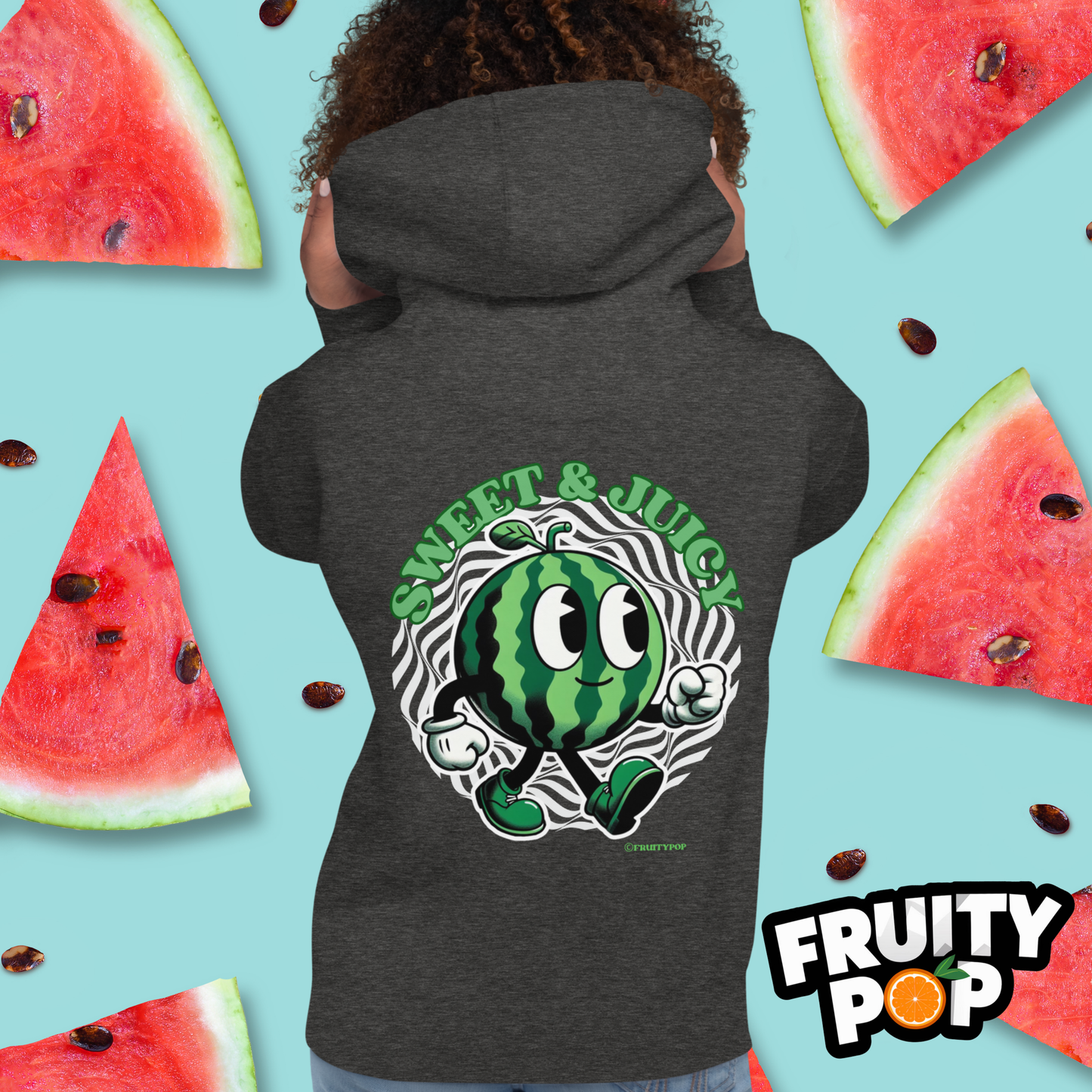 🍉 Melon Max- Sweet & Juicy Wavy Illusion Unisex Pullover Hoodie 🍉