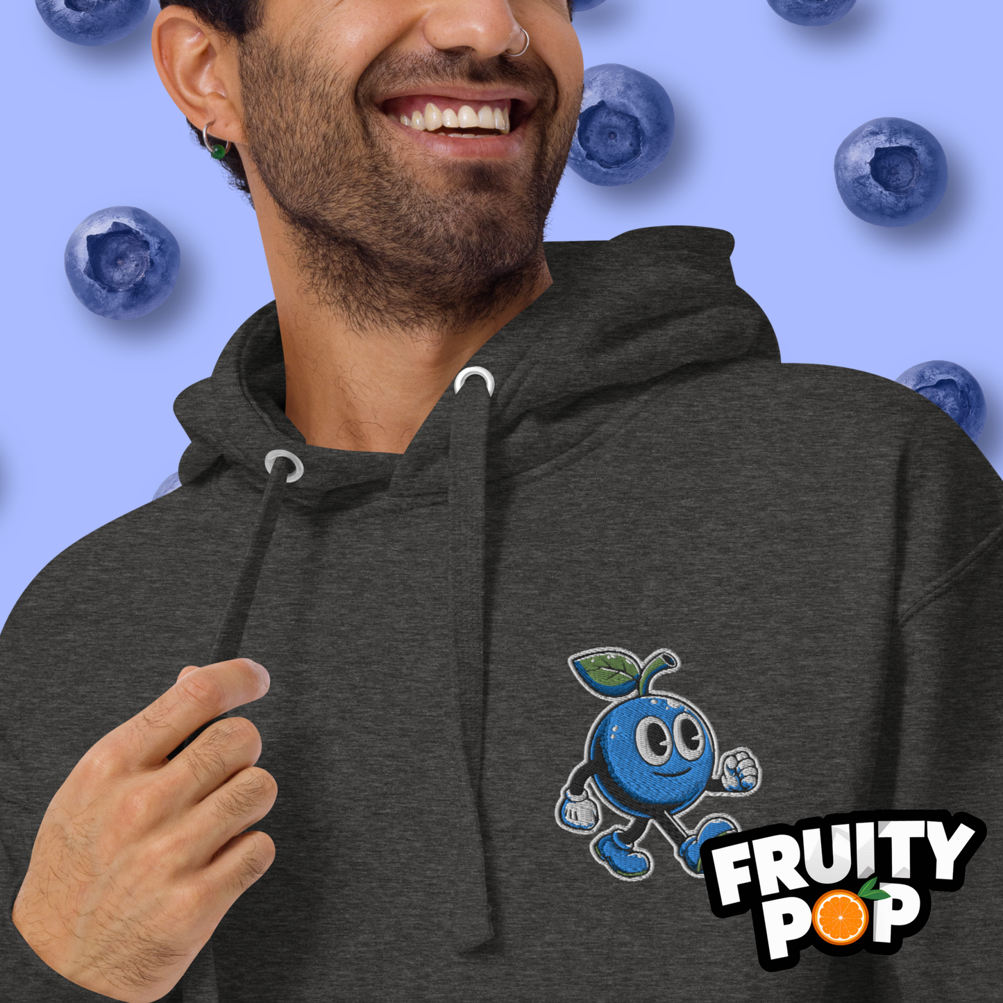 🍒💙 Blueberry Blake - Sweetest Berry In The Bush Wreath Unisex Pullover Hoodie 🍒💙