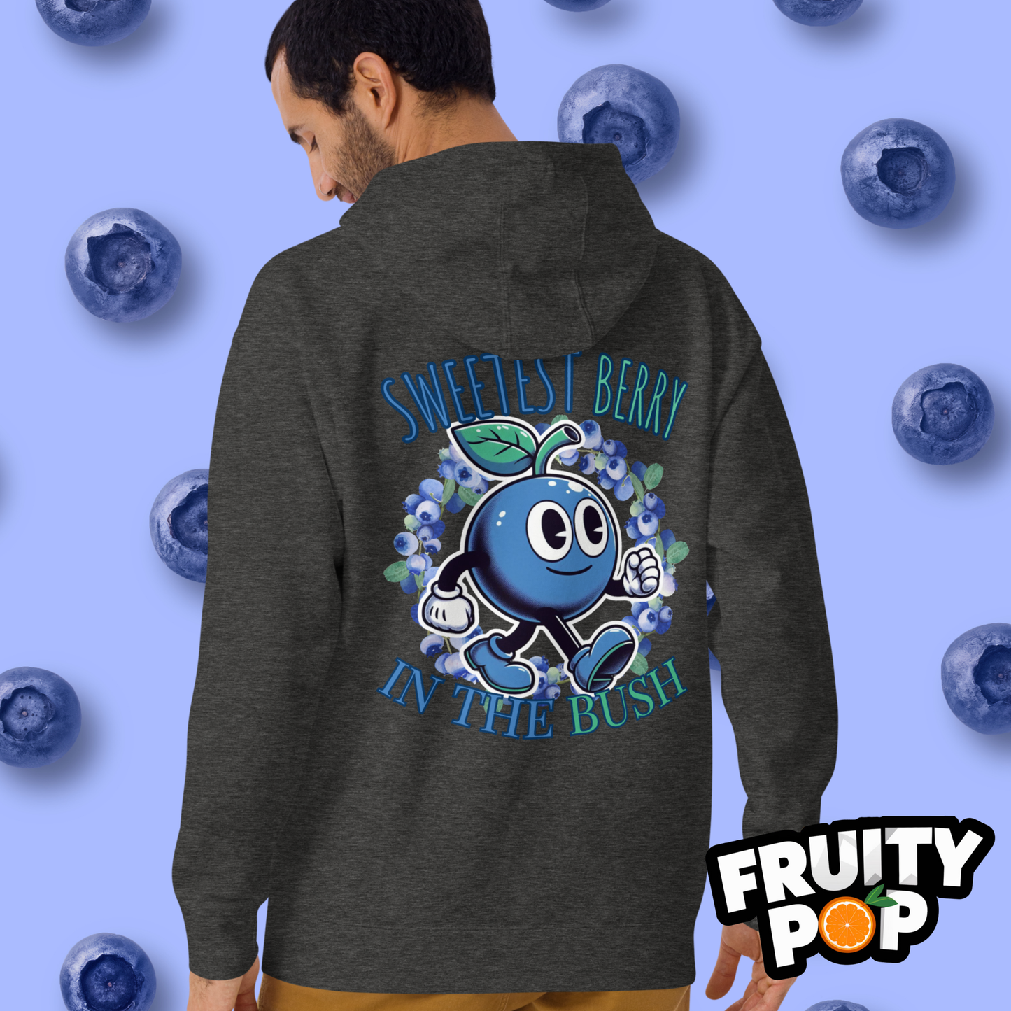 🍒💙 Blueberry Blake - Sweetest Berry In The Bush Wreath Unisex Pullover Hoodie 🍒💙