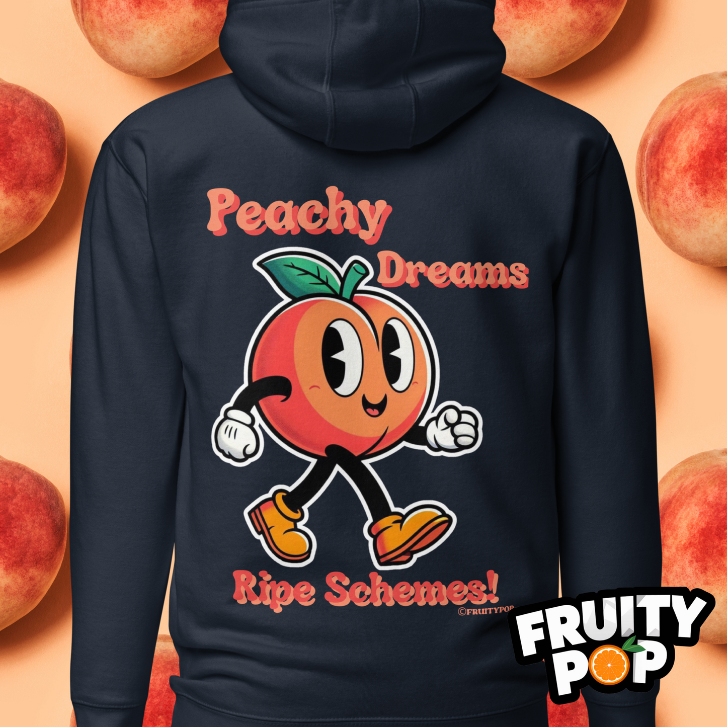 🍑 Peach Pete- Peachy Dreams Ripe Schemes! Unisex Pullover Hoodie 🍑