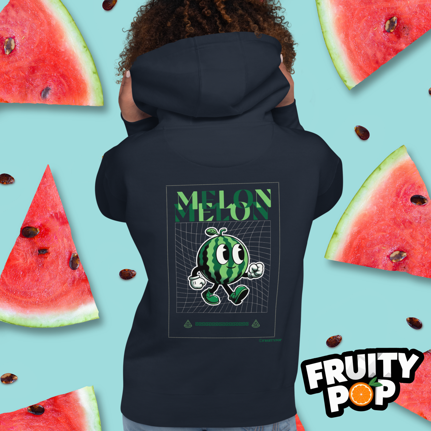 🍉 Melon Max- Melon Melon Futuristic Unisex Pullover Hoodie 🍉