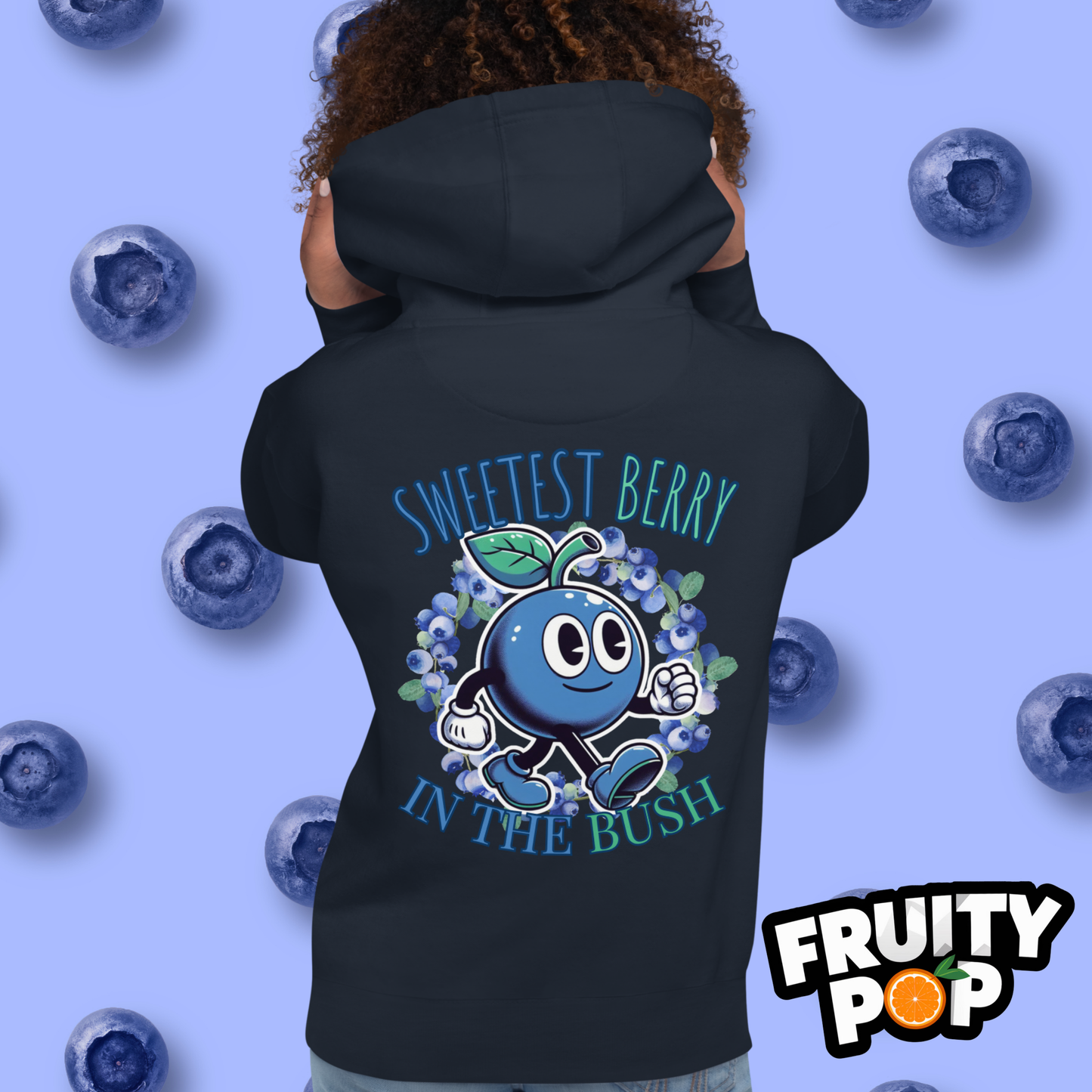🍒💙 Blueberry Blake - Sweetest Berry In The Bush Wreath Unisex Pullover Hoodie 🍒💙