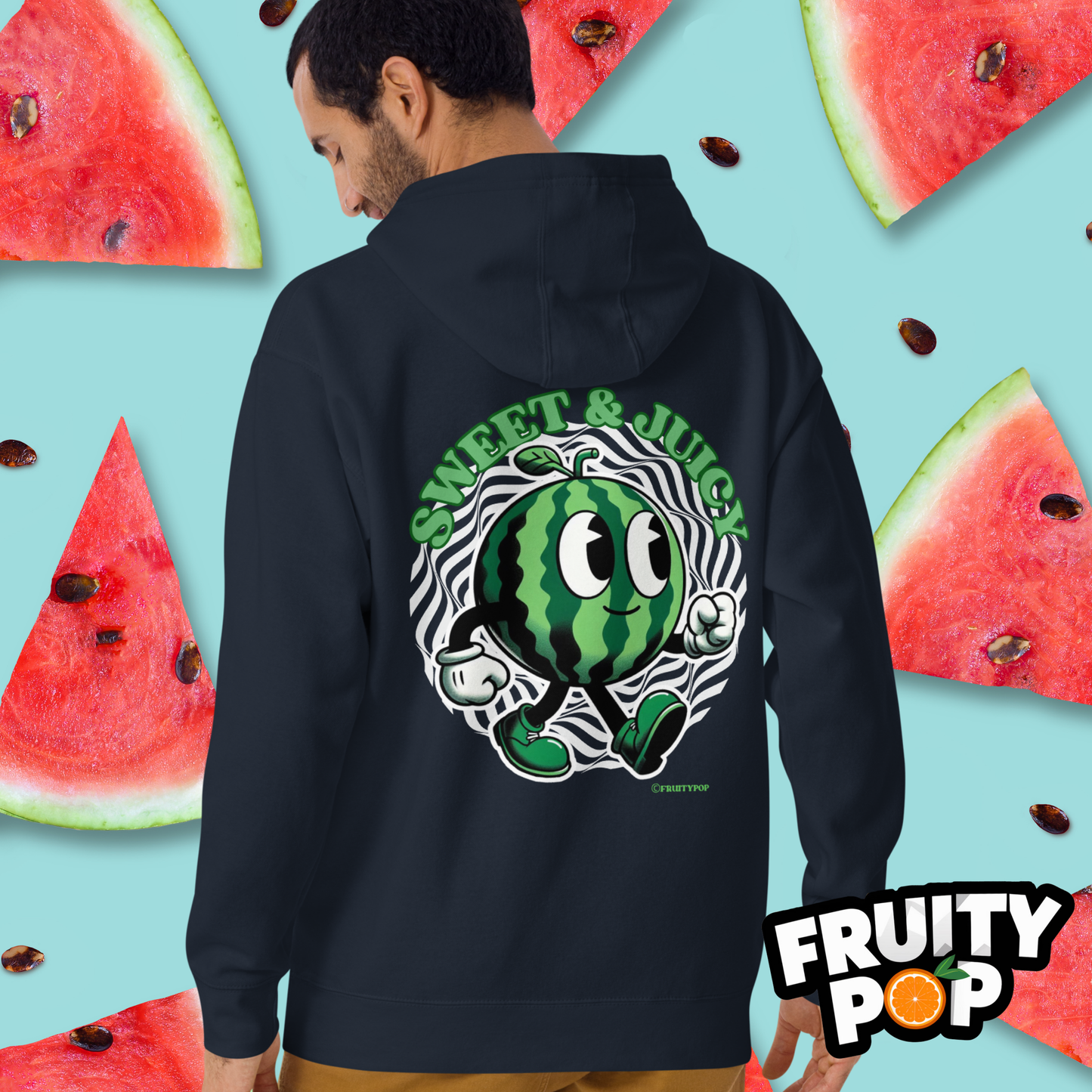 🍉 Melon Max- Sweet & Juicy Wavy Illusion Unisex Pullover Hoodie 🍉