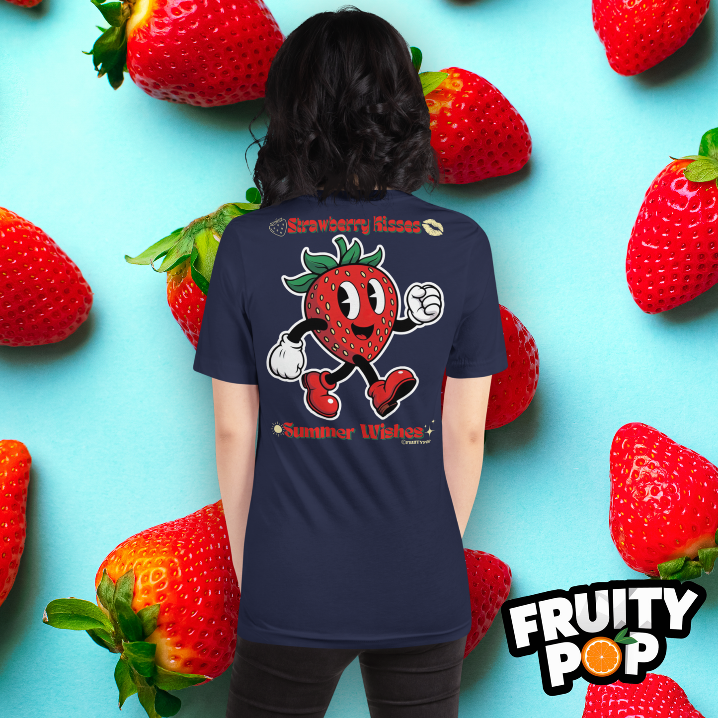 Embroidered Strawberry Stan- Strawberry Kisses Summer Wishes