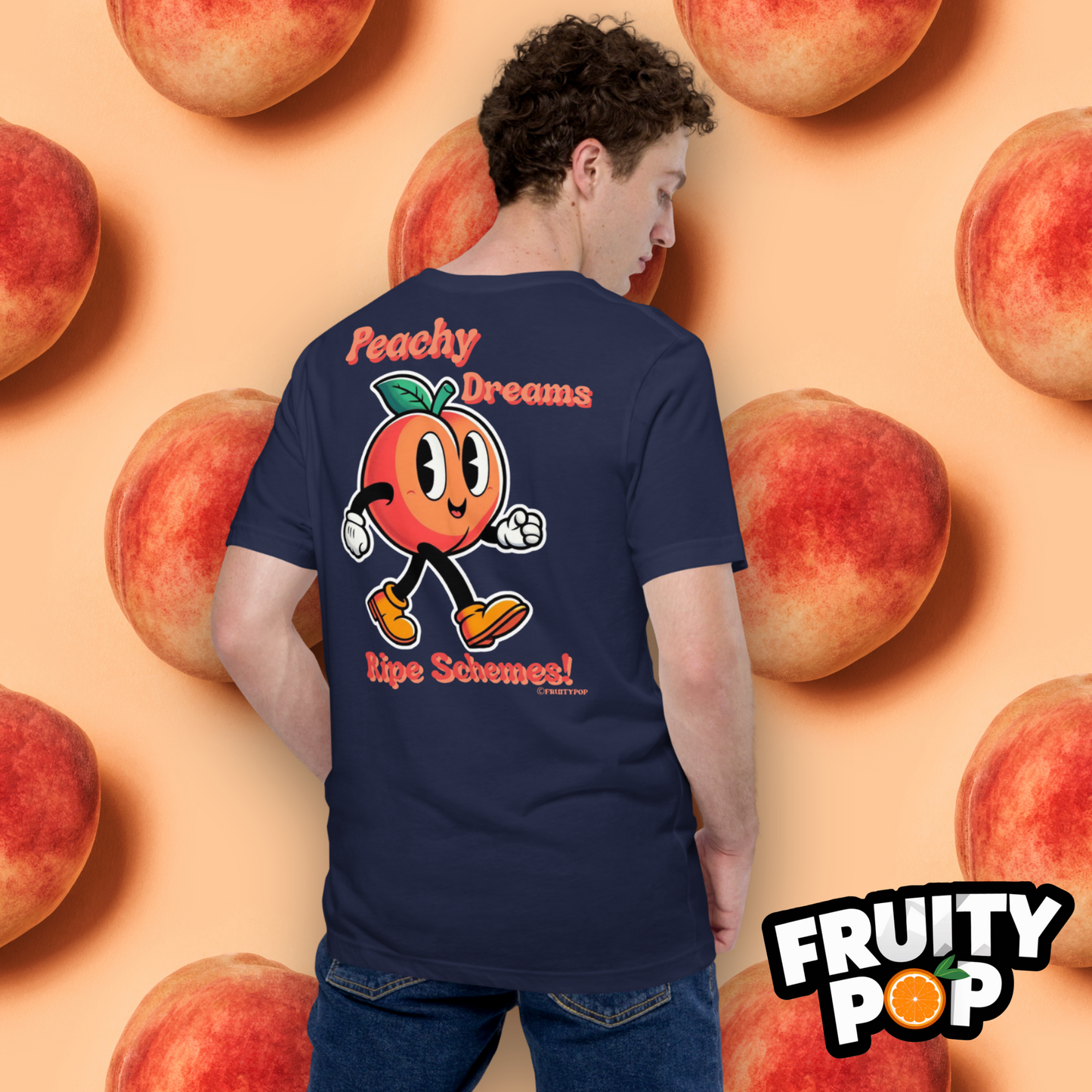 Embroidered Peach Pete- Peachy Dreams Ripe Schemes!
