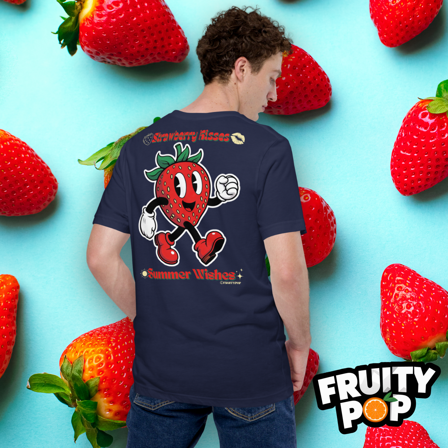 Embroidered Strawberry Stan- Strawberry Kisses Summer Wishes