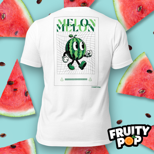 Embroidered Melon Max- Melon Melon Futuristic White Shirt