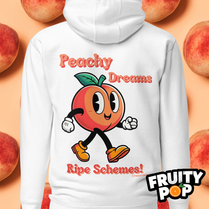 🍑 Peach Pete- Peachy Dreams Ripe Schemes! Unisex Pullover Hoodie 🍑
