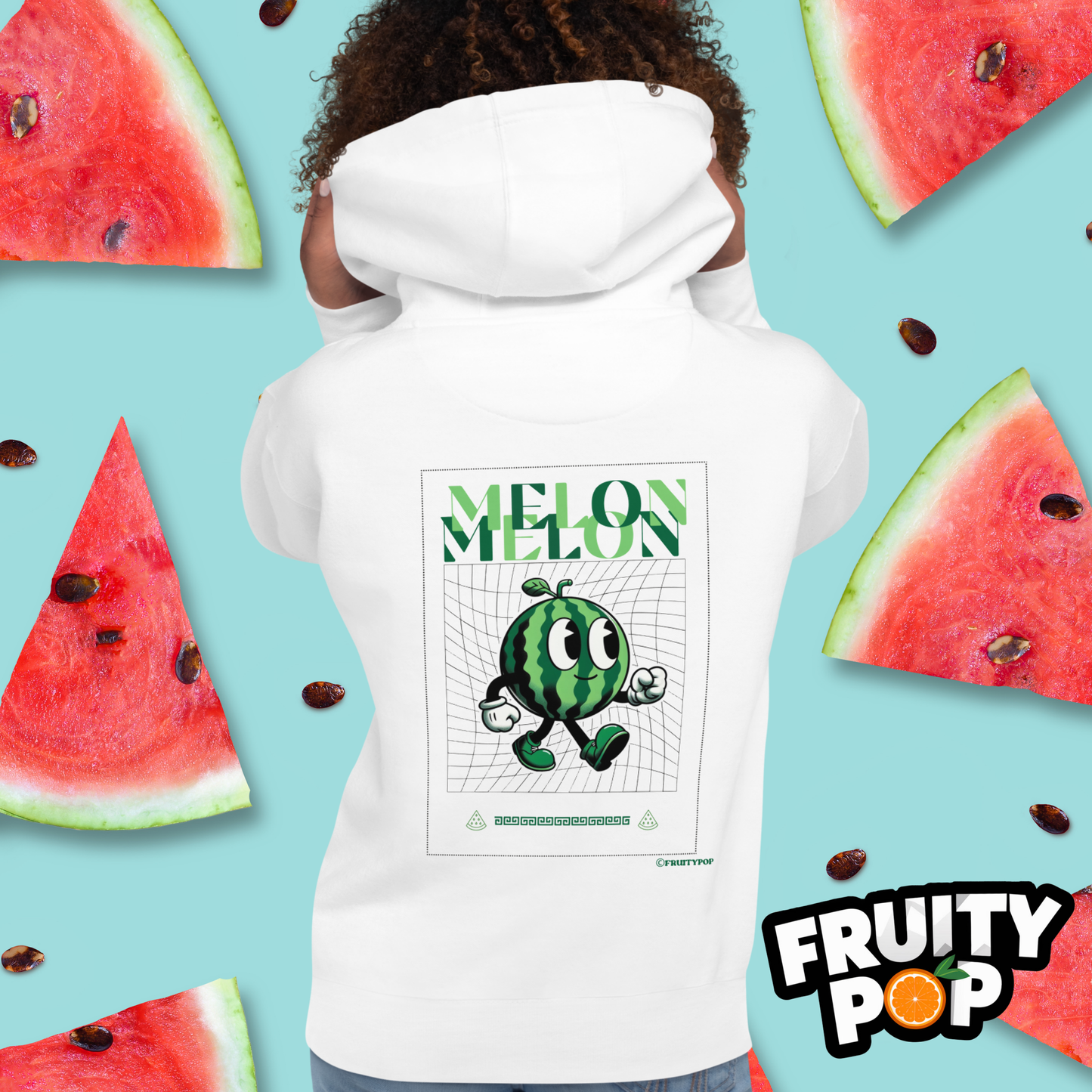 🍉 Melon Max- Melon Melon Futuristic Light Unisex Pullover Hoodie 🍉