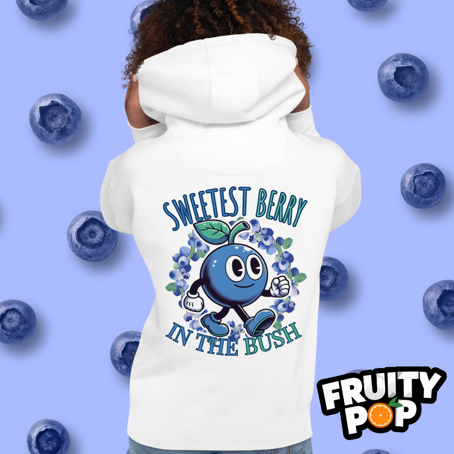 🍒💙 Blueberry Blake - Sweetest Berry In The Bush Wreath Unisex Pullover Hoodie 🍒💙