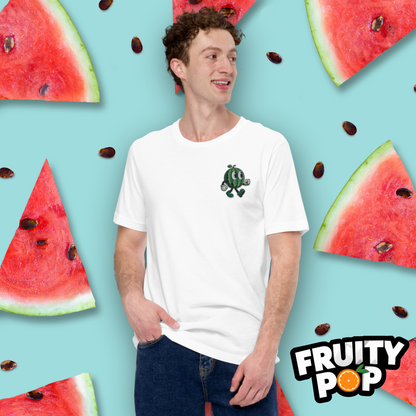 Embroidered Melon Max- Sweet N' Juicy Circle Illusion White Shirt