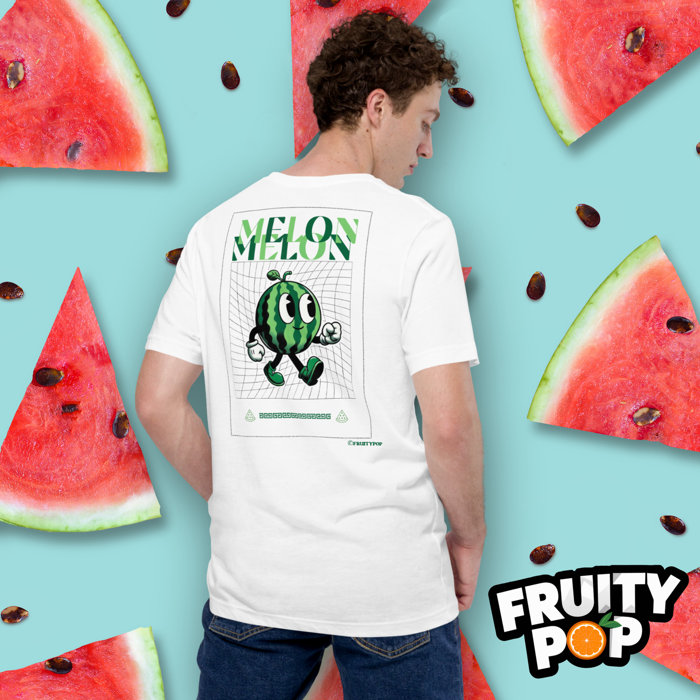 Embroidered Melon Max- Melon Melon Futuristic White Shirt