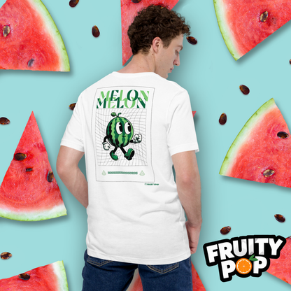 Embroidered Melon Max- Melon Melon Futuristic White Shirt