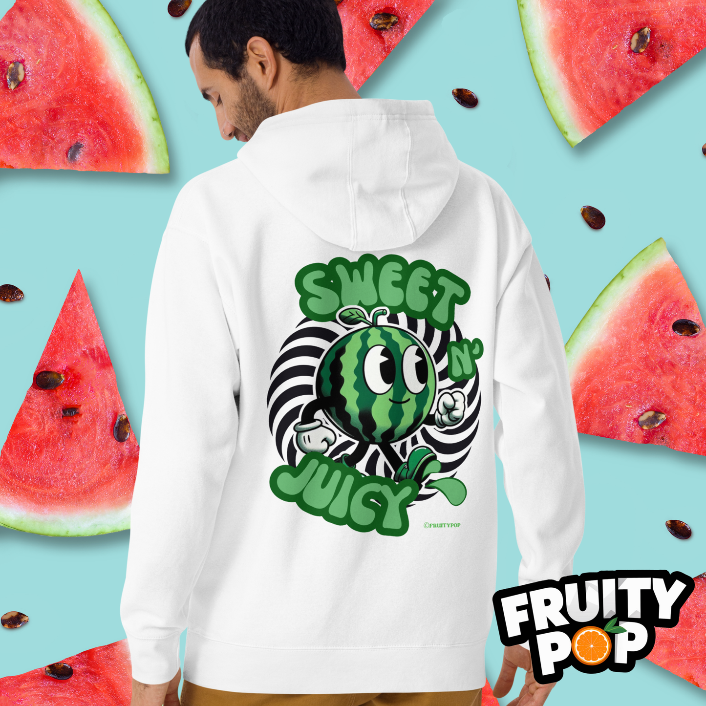 🍉Melon Max- Sweet N' Juicy Circle Illusion Light Unisex Pullover Hoodie 🍉