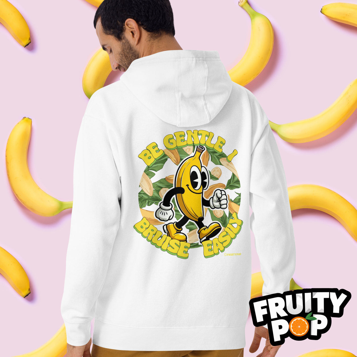 🍌 Banana Billy- Be Gentle I Bruise Easily Unisex Pullover Hoodie 🍌