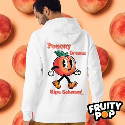 🍑 Peach Pete- Peachy Dreams Ripe Schemes! Unisex Pullover Hoodie 🍑